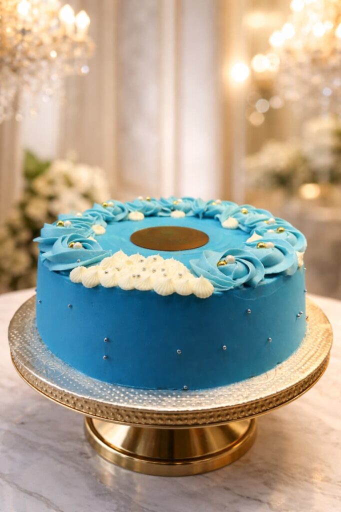 pravshi cakes elegant blue buttercream birthday cake
